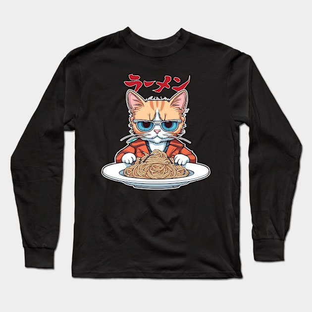 Ramen Cat Long Sleeve T-Shirt by Trendsdk